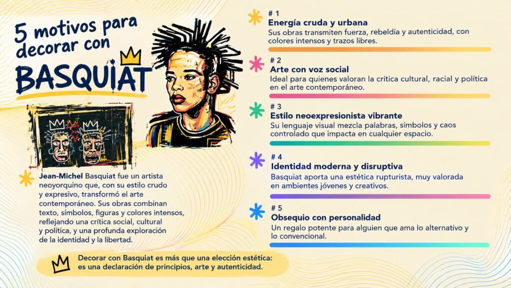 BASQUIAT: Pósteres y lienzos con sus obras más destacadas.