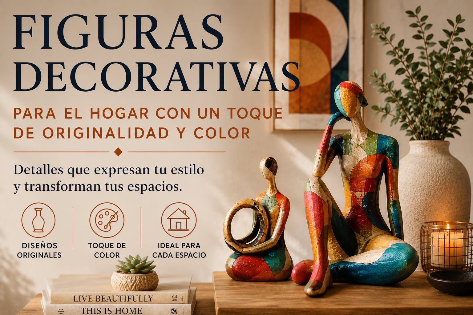 Figuras decorativas para el hogar: originalidad y color.