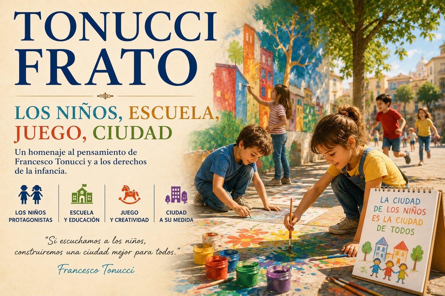 Francesco Tonucci, su "mirada" a los niños en la escuela, la ciudad, el juego.