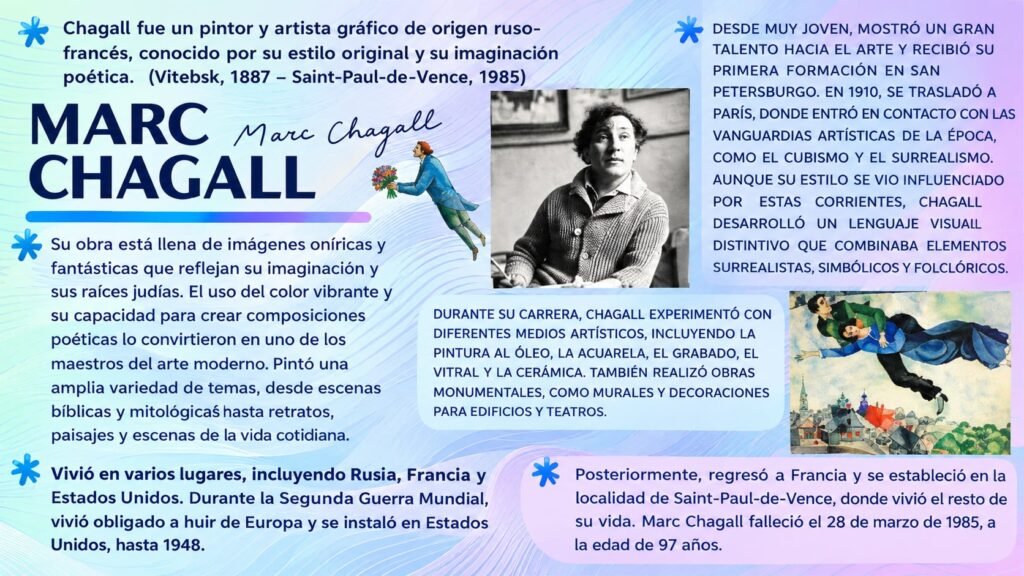 Marc Chagall: Obras que desbordan colores infinitos.